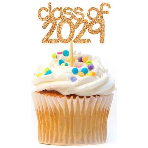 Glitter Class of 2017 2018 Graduation hats cupcake toppers class meeting party decoration doughnuttoothpicks