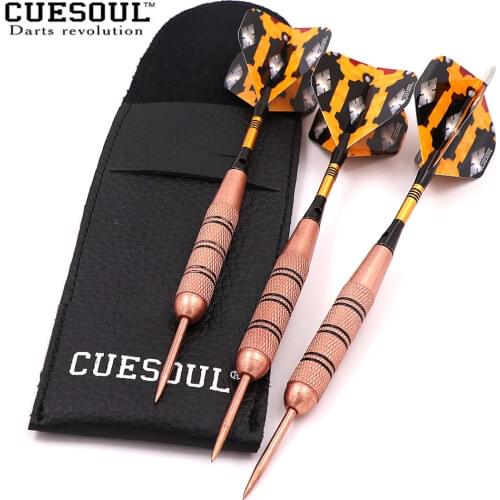 CUESOUL Professional Steel Tip Brass Barrels Nickle Planting Darts Set with Darts Bag,Gift
