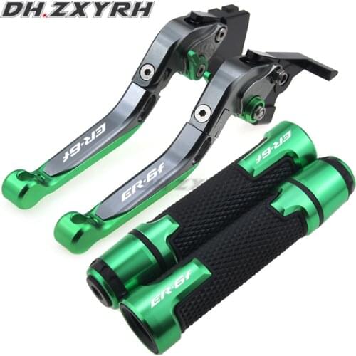 For KAWASAKI ER-6F ER6F ER 6F 2006-2008 Motorcycle CNC Folding Extendable Brake Clutch Levers Handbar End Grips