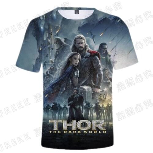 Summer Marvel Movie Thor 3D Print T Shirt For Men Casual Streetwear Cool Children Tee Shirts Short Sleeve Women Clothes