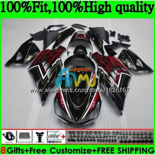 Injection For KAWASAKI ZX Red black hot 14R ZZR1400 ZX-14R 21BS.18 ZX14R 06 07 08 09 10 11 2006 2007 2008 2009 2010 2011 Fairing