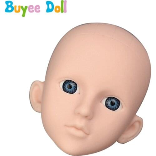 1pcs 3D Real Eyes Plastic DIY Doll Head 1/4 BJD Doll Body Accessories Without Make Up Toy Cosplay Doll For Girls Kid Toys