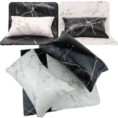 1Set Marble Soft Nail Art Hand Pillow With Mat Multi-Style Washable Arm Holder Rests Professional Salon Manicure Cushion Suit #G