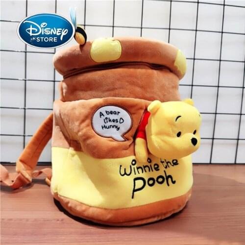 Disney Japanese Style Winnie The Pooh Kawaii Honeypot Stuffed Plush Backpack Anime Pooh Plush Bucket Bag Gift For Kid Backpack