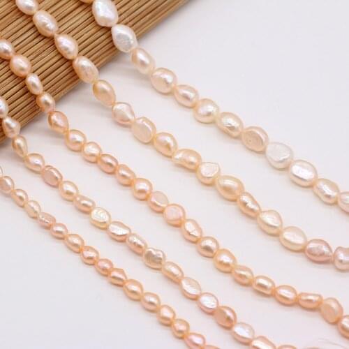 Natural Freshwater Pearl 5-10mm Vertical Hole Specification Pink Pearl Jewelry Making Jewelry Necklace Bracelet Accessories 36CM