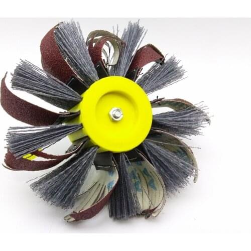 New Nylon Abrasive Grinding Wheel Nylon + Sandpaper Bristle Brush for Wood Primer sanding