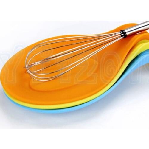 Wholesale 20pcs/lot Kitchen Heat Resistant Silicone Spoon Rest Utensil Spatula Holder Kitchen Tool