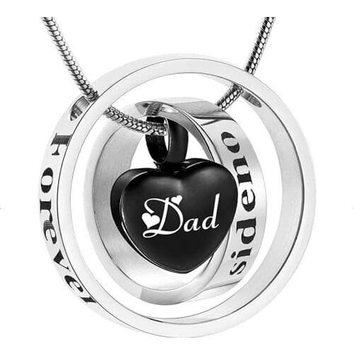 Dad Mom Grandma Grandpa forever in my heart Locket cremation memorial ashes urn keepsake pendant necklace jewelry