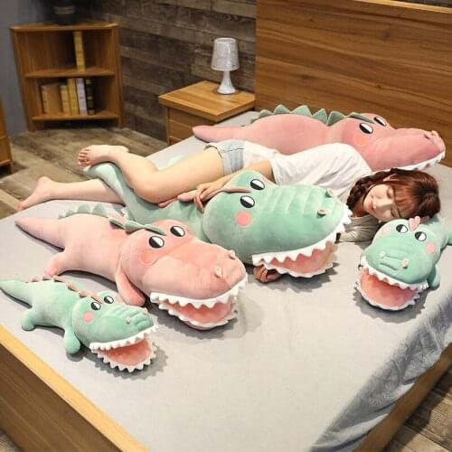 Plush Toy Creative Cute Crocodile Pillow Doll Long Strip Pillow Doll Holding Sleeping Doll on The Bed