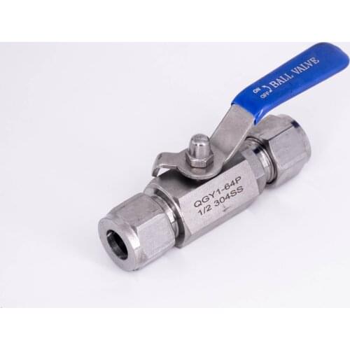Fit 6/8/10/12/14mm 1/4" 3/8" 1/2" Tube OD Compression Ball Valve 304 Stainless Steel