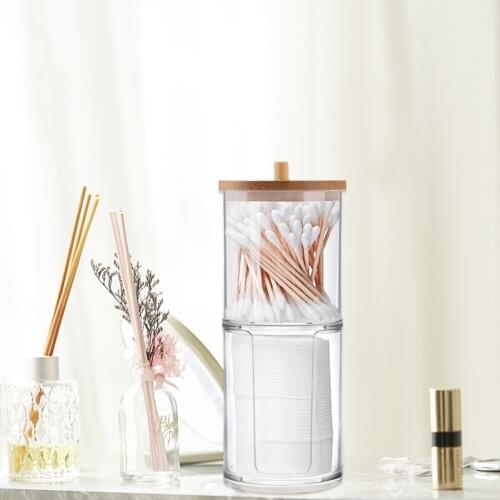 Practical Cosmetic Storage Case Transparent Convenient Simple Makeup Cotton Pad Cosmetic Organizer Case Storage Box for Home