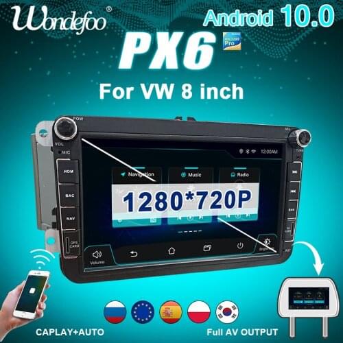 PX6 CAPLAY 2 DIN Android 10 car radio For Seat Altea Leon Toledo VW Volkswagen Passat b6 B7 POLO golf 5 6 TIGUAN 2din car audio