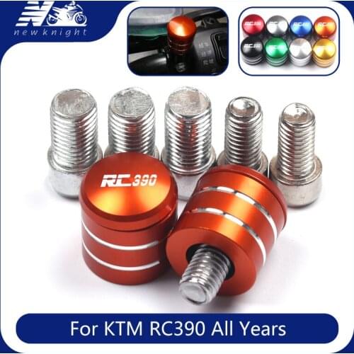 With Logo For KTM RC390 RC 390 All Years Motorcycle CNC Aluminum Rearview Handlebar Mirror Bolt Screws Mount Adapter Accessories