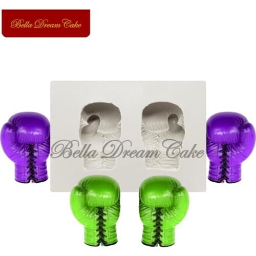 Boxing Gloves Silicone Mold Cake Border Decoration Moulds Fondant Sugarcraft Mould Cake Decorating Tool Baking Accessories