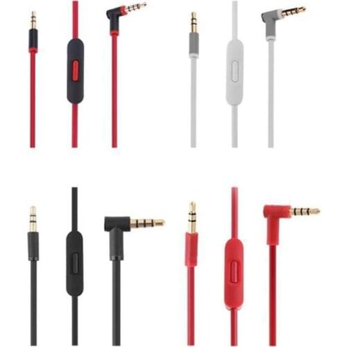 Replacement 3.5mm L Jack Audio Cable Cord Wire With 90 Degree Angle Audio Line With Mic Solo High Definition Studio Pro