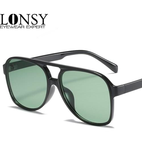 LONSY New Fashion Big Frame Sunglasses Men Retro Square Sun Glasses For Women Vintage Brand Design Gafas Oculos De Sol UV400