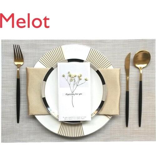 Light Luxury Model Room Tableware Set Dining Table Plate Decoration Modern Nordic American Villa Club All-Match Table Decoration