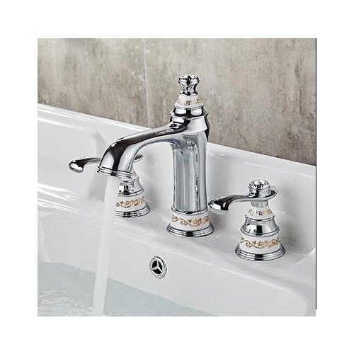 Vidric Fashion luxury solid brass construction hot and cold 8' widespread basin faucet bathroom sink tap with ceramic base