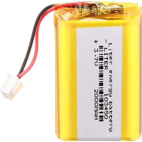 1/2/4Pcs 103450 3.7V 2000MAH lipo polymer lithium rechargeable battery for MP3 GPS navigator DVD recorder headset e-book camera