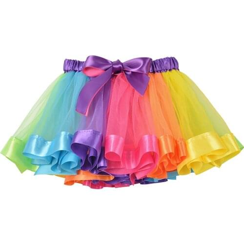 2020 3M-8T Mini Pettiskirt Party Dance Tutu Skirt Baby Girl SkirtsPrincess Rainbow Tulle Skirts Girls Clothes Children Clothing