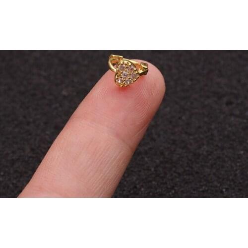1 PCS Trendy Cute Small Heart Ear Cuff Earrings Simple Micro Pave CZ Copper Piercing Earrings Ear Circle Hoops Jewelry
