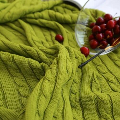 2 Size Solid Color Air Condition Blanket Hand Made Knitted Throw Travel Blanket Sofa Throw Blanket