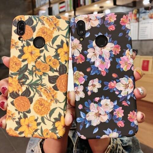Case For Huawei P40 Pro P30 Lite Nova 5 Pro 5i 4e Honor 30S 20 Pro Case Fashion Floral Hard Matte PC Protective Shell Cover Case