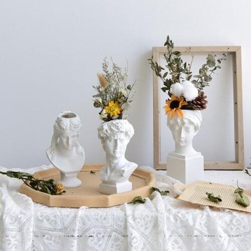 Modern Nordic Style Decorative Ornaments David Art Statue Vase Creative Portrait Human Head Decor Home Decoration Accessories