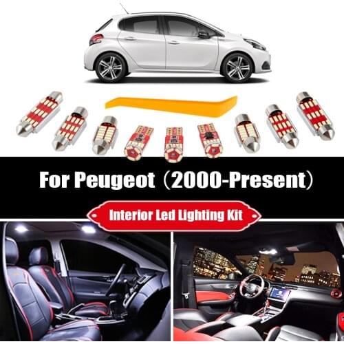 For Peugeot Canbus 2008 3008 4007 4008 5008 RCZ 207 208 307 308 407 508 SW Hatch CC Sedan Coupe Canbus Car LED Interior Light