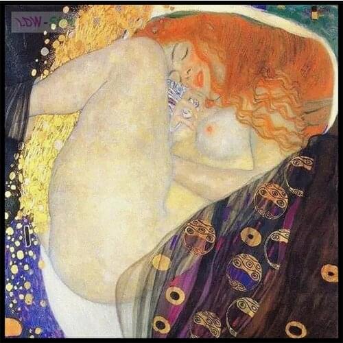 Art works of Danae by Gustav Klimt 5D DIY Diamond Painting Cross Stitch Diamond Embroidery Mosaic Diamond Wall Painting NEW1165