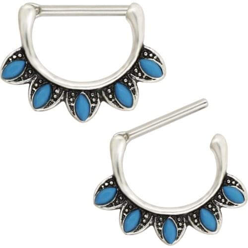 JHJT MUSI 2PCS Nipple Rings 14G 316L Stainless Steel Nipple Barbell Body Piercing Jewelry