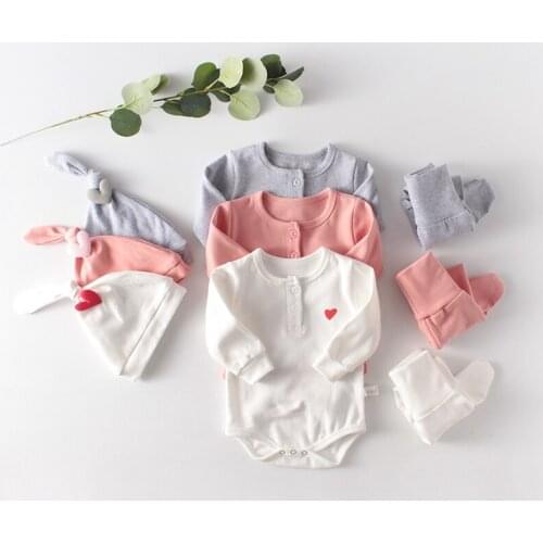 Baby kids Girls Rompers Toddler 2020 Spring Long Sleeve Infants Romper Playsuit Overalls Jumpsuits+Socking Leggings+Hat