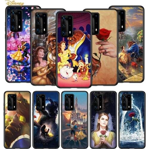 Beauty and the beast for Huawei P40 P30 P20 P10 Pro Lite E Plus 4G 5G P9 P8 Lite P Smart Z S Plus Soft Black Phone Case