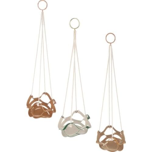 Layered PU Plant Hanger Rope Plants Flower Pot Holder Outdoor Indoor Decor