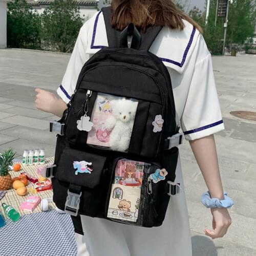 Fashion Womens Backpack for Girls High Quality Nylon School Bags Korean Style Bookbags Canvas Softback Backpacks Female Mochila