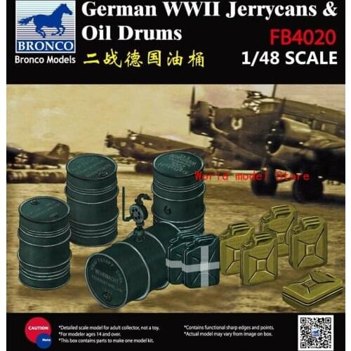 BRONCO FB4020 1/48 WWII German Jerrycans & Oil Drums