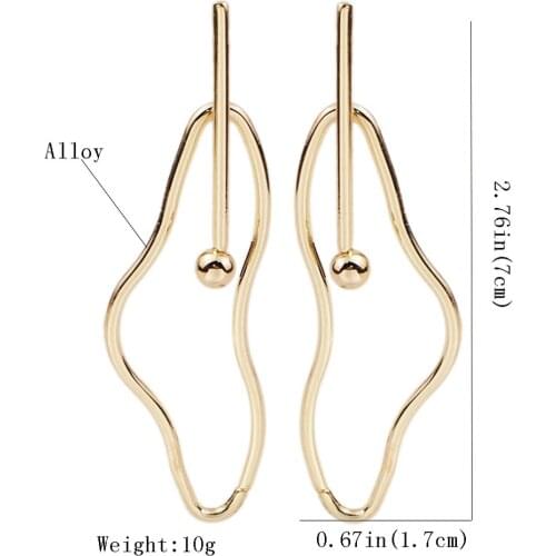 Irregular Gold Color Metal Stud Earrings For Women Jewelry Geometric Earrings Female Wholesale Accessories UKMOC