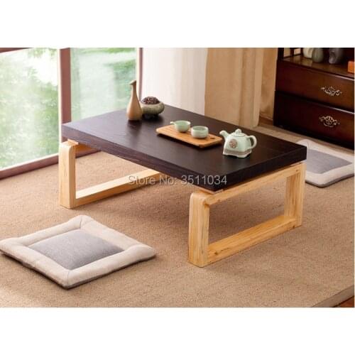 New item Asian Antique Style Vintage Wooden Table Foldable Legs Rectangle Living Room Furniture Long Bench Low Coffee Table Wood