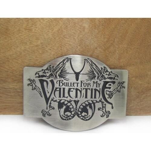 BuckleClub wholesale bullet for my valetine music belt buckle jeans gift belt buckle FP-03095 silver finish 4cm width loop