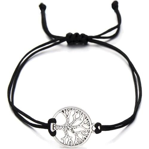 Personalized Tree of Life Charm Bracelet for Women 2020 Simple Initial Handmade Red Thread Bracelet with Pendant Free for Brazil