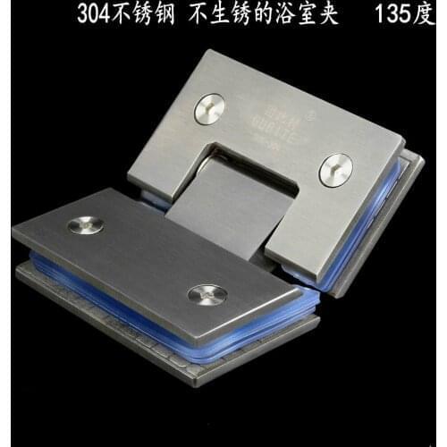 135 Degree Hinge Open 304 Stainless Steel Wall Mount Glass Shower Door Hinges For Home Bathroom Furniture Hardware