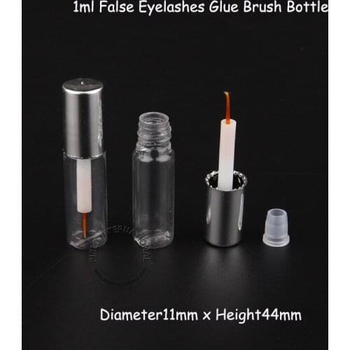 500pcs/Lot Wholesale Mini 1.2ml Plastic False Eyelashes Glue Bottle with Brush Cap Women DIY Small Plastic Nail Polish Packaging