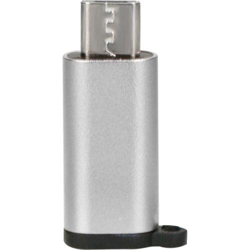 Mini Portable Aluminum USB-C to Micro USB Adapter with Keychain Anti-lost USB Type-C to Micro USB Convert Connector