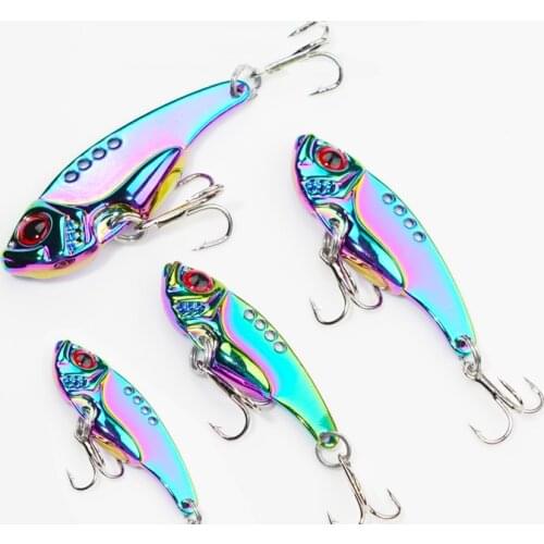 1 Pcs Metal All Water Layer Long Throw Colorful Vibration VIB Sequin Luya Artificial Bass Bait Special Bait for Tremor Bait