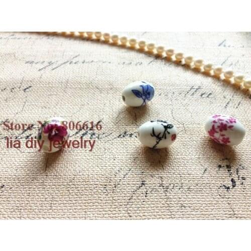" natural scenery " 18*14MM 40Pcs Handmade China Ceramic Bead Porcelain Beads Jewelry Accessories