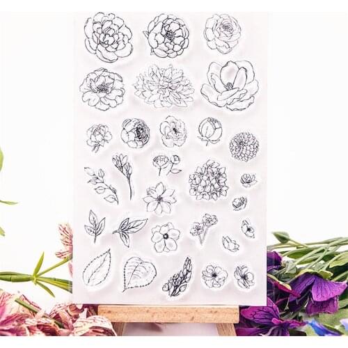 10.5x15cm flower leaves Transparent Clear Stamps Silicone Seals Roller Stamp DIY scrapbooking photo album/Card Making wedding