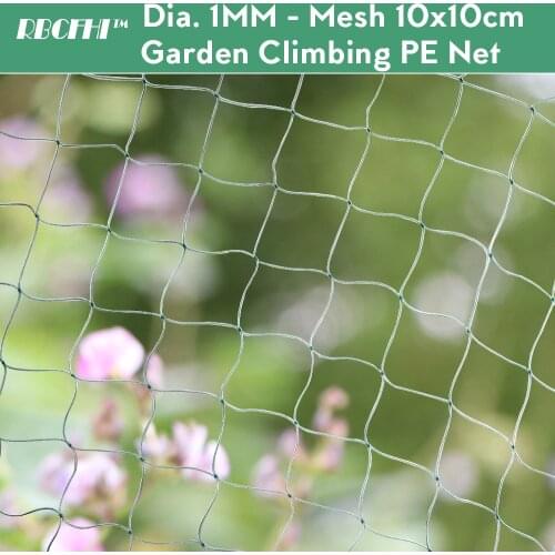 RBCFHI Dia 1MM Mesh 10x10CM Garden Netting Climbing Net Trellis Light Green Nylon Support for Vining Beans Plants Grow Fence