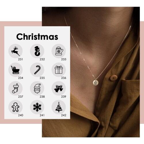 Socks Boots Walking Sticks Sleds Pendant Necklace For Women Gold stainless steel Jewelry Collier Inoxydable femme Christmas Gift