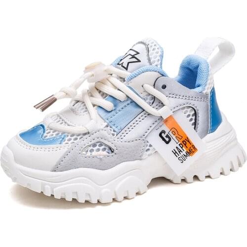 Sport Boys Sneakers Girls Casual Shoes Kids Sneakers Children Shoes Elastic Band Breathable Mesh Running footwear School Shoes