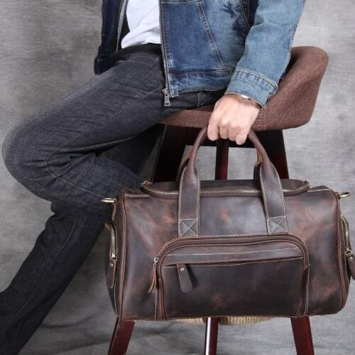 Genuine Leather Men Bag Casual Business Man Shoulder Crossbody Bags Cowhide Large Capacity Top Layer Leather Travel Message Bag